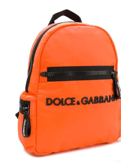 Shop Dolce & Gabbana Logo Backpack In Orange