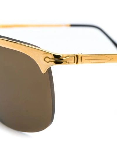Pre-owned Persol 1970's Metal Frame Sunglasses In Gold