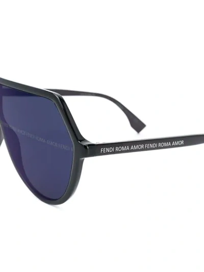 Shop Fendi Roma Amor Oversized Sunglasses In Black