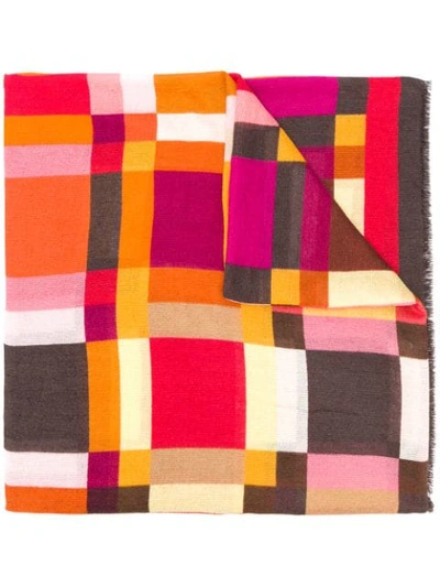 Shop Altea Geometric Printed Scarf In Orange