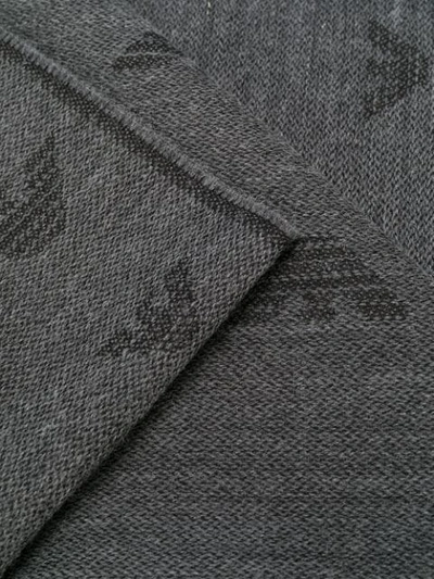 Shop Emporio Armani Logo Print Scarf In Grey