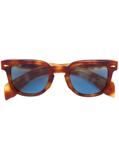 Shop Jacques Marie Mage Jax Square Frame Sunglasses - Brown