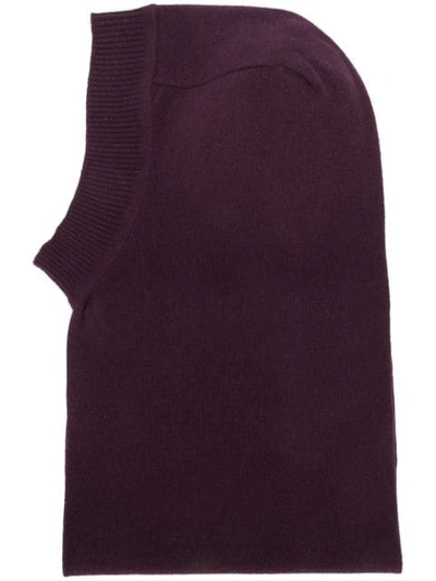 Shop Holland & Holland Cashmere Knit Collar In Purple