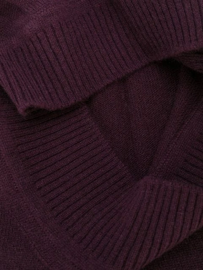 Shop Holland & Holland Cashmere Knit Collar In Purple