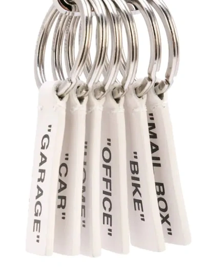 Shop Off-white Tagged Keyring In White