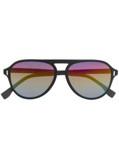 Shop Fendi Gradient Aviator Sunglasses In Sdk/r3 Bk Multicolo