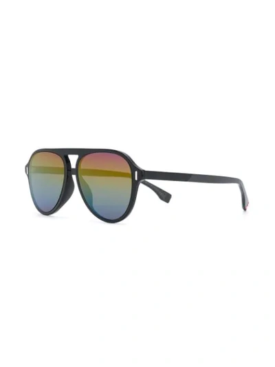 Shop Fendi Gradient Aviator Sunglasses In Sdk/r3 Bk Multicolo