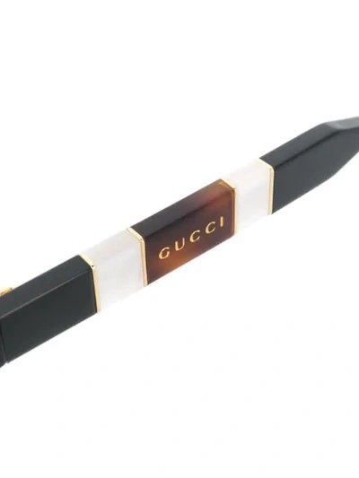 Shop Gucci Square Frame Optical Glasses In 002 Black Black Transparent
