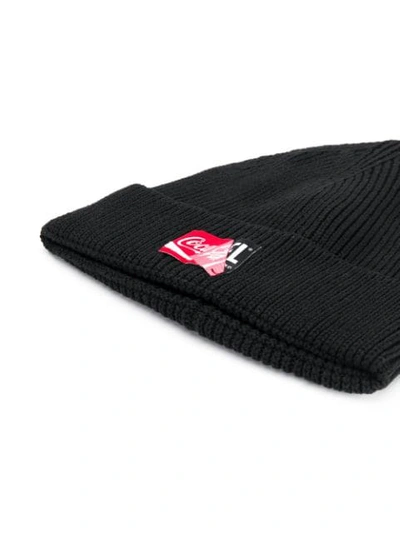 Shop Diesel X Coca Cola Double Logo Patch Beanie In Black