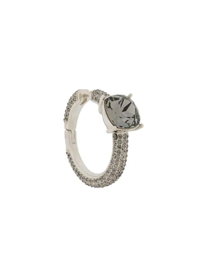 Shop Ambush Crystal Ring Earring In Silver