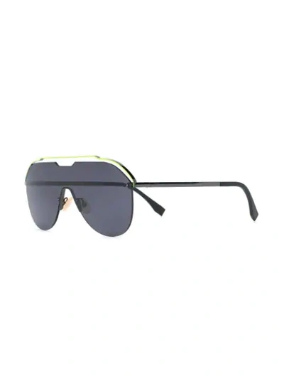 Shop Fendi Aviator Frame Sunglasses In Grey