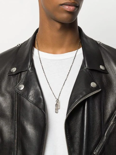 Shop Henson Mini Long Tags Necklace In Metallic