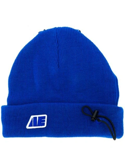 Shop Ader Error Drawstring Beanie In Blue