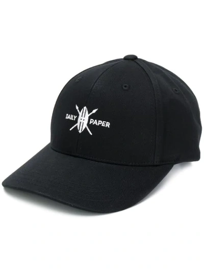 Shop Daily Paper Logo Embroidered Cap In Black