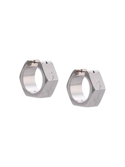 Shop Off-white Hexnut Bolt Earrings In Silver