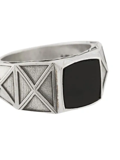Shop Emanuele Bicocchi Stone Signet Ring In Silver