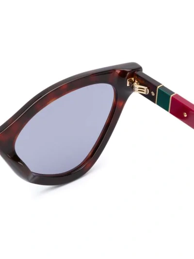 Shop Gucci Web Cat Eye Sunglasses In Brown