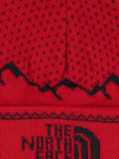 Shop Supreme Tnf Fold Beanie In Red