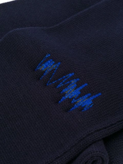 Shop Ader Error Logo Print Fringed Scarf In Blue