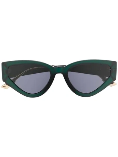 Shop Dior Catseye Glasses In Green