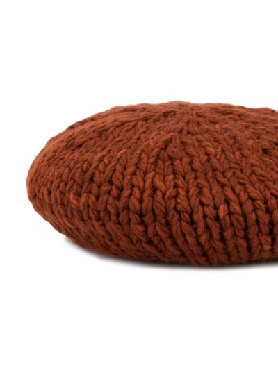 Shop Undercover Cable Knit Beret In Red