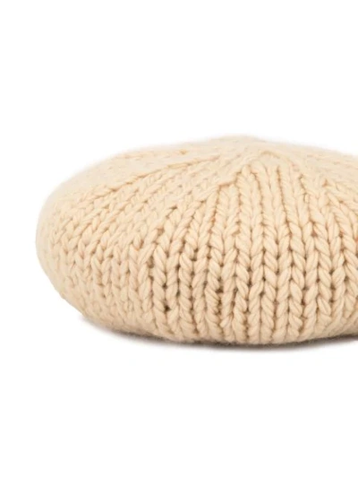 Shop Undercover Cable Knit Beret In Neutrals