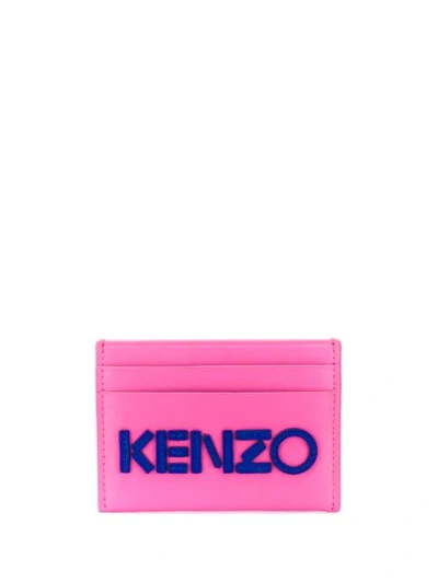 Shop Kenzo Stitched Logo Cardholder - Rosa In Pink