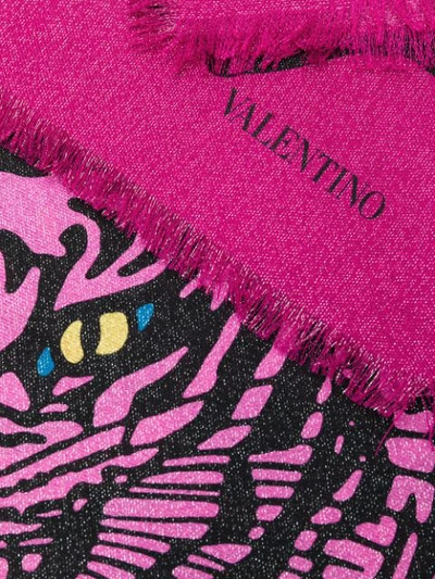 Shop Valentino Tiger Print Scarf In Pink