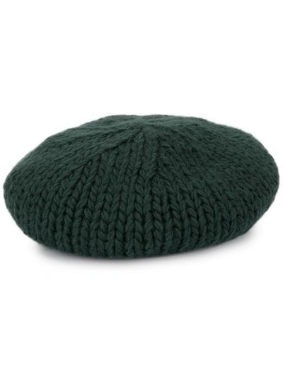 Shop Undercover Knitted Beret Hat In Green