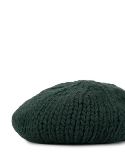 Shop Undercover Knitted Beret Hat In Green