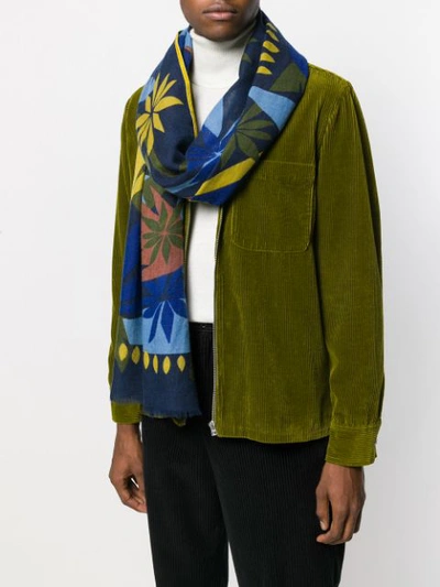 Shop Altea Abstract Print Scarf In Blue