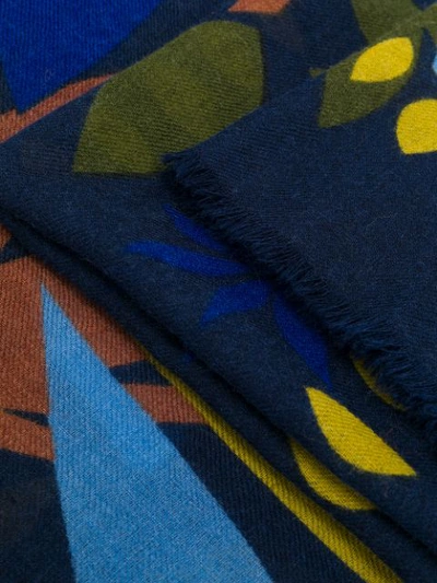 Shop Altea Abstract Print Scarf In Blue