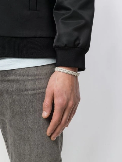 Shop Emanuele Bicocchi Woven Chain Bracelet In White