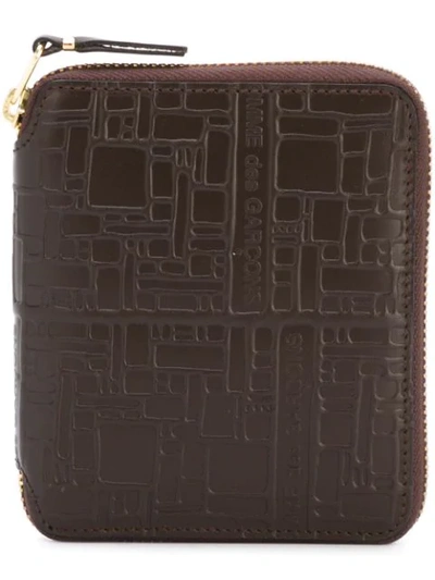 Shop Comme Des Garçons 'embossed Logo' Wallet In Brown