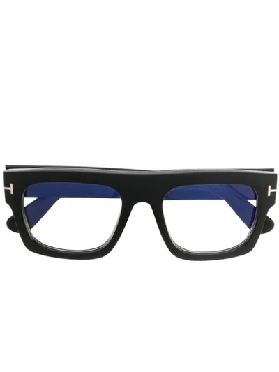 Shop Tom Ford Square Frame Glasses In Black