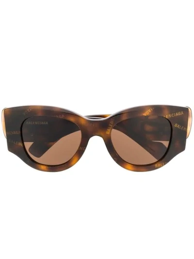 Shop Balenciaga Paris Cat Eye-frame Sunglasses In Brown
