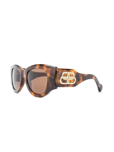 Shop Balenciaga Paris Cat Eye-frame Sunglasses In Brown