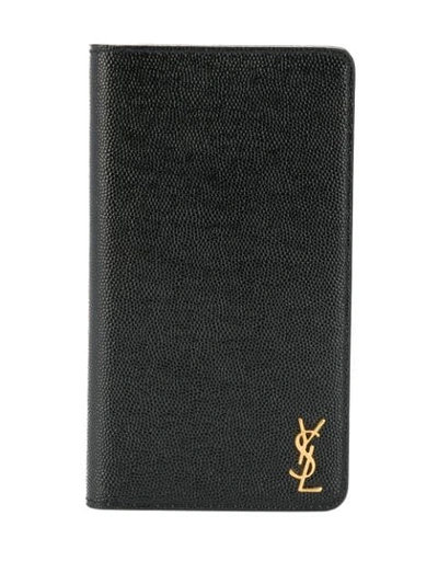 Shop Saint Laurent Monogram Iphone Xs Max Cover In Black