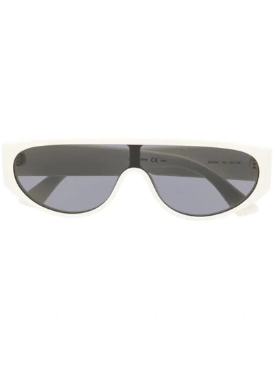 Shop Bottega Veneta Mask Wraparound-frame Sunglasses In White