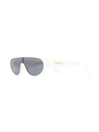 Shop Bottega Veneta Mask Wraparound-frame Sunglasses In White