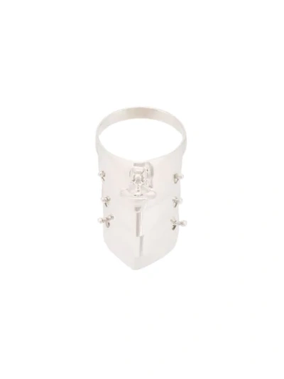 Shop Vivienne Westwood Armour Ring In Silver