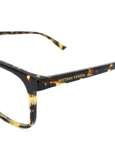 Shop Bottega Veneta Tortoiseshell Square-frame Glasses In Black