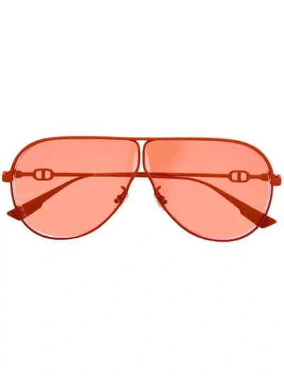 Shop Dior Camp Aviator-frame Sunglasses In Red