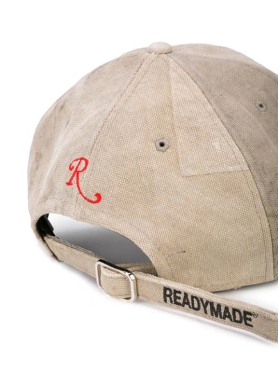 Shop Readymade Logo Dirty Baseball Cap In Brown