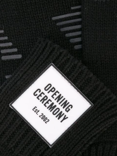Shop Opening Ceremony Logo Knit Gloves In Black