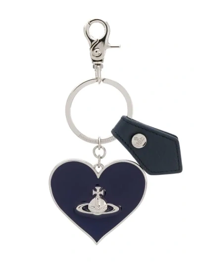Shop Vivienne Westwood Heart Keyring In Blue