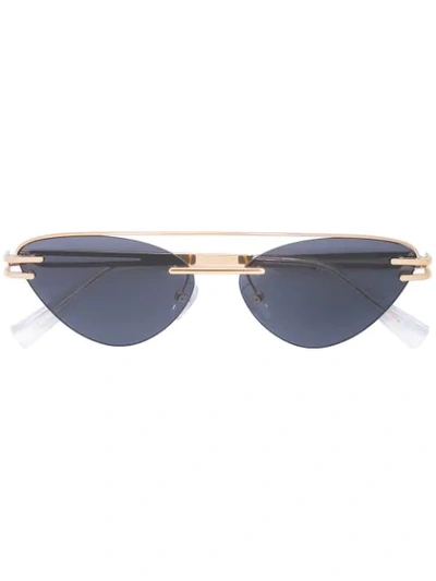 Shop Le Specs The Coupe Sunglasses In Gold