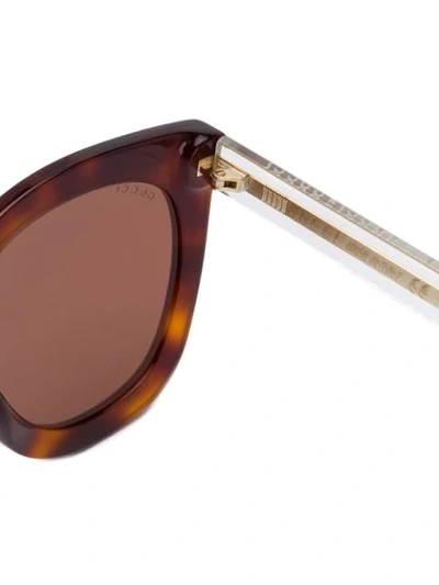 Shop Gucci Oversized Cat Eye Sunglasses In Brown