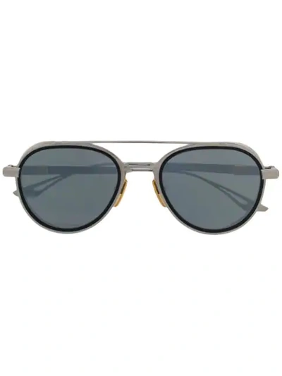 Shop Dita Eyewear Interchangeable Temple Sunglasses In Metallic