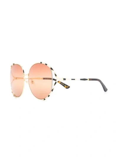 Shop Gucci Oversized Round-frame Sunglasses In Gold